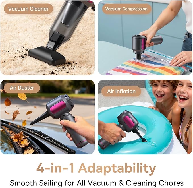 REWONDER Car Vacuum Cleaner High Power, 22000Pa Vacuum Cleaner & 110000RPM Air Duster, Handheld Vacuum with 7800mAh Battery f