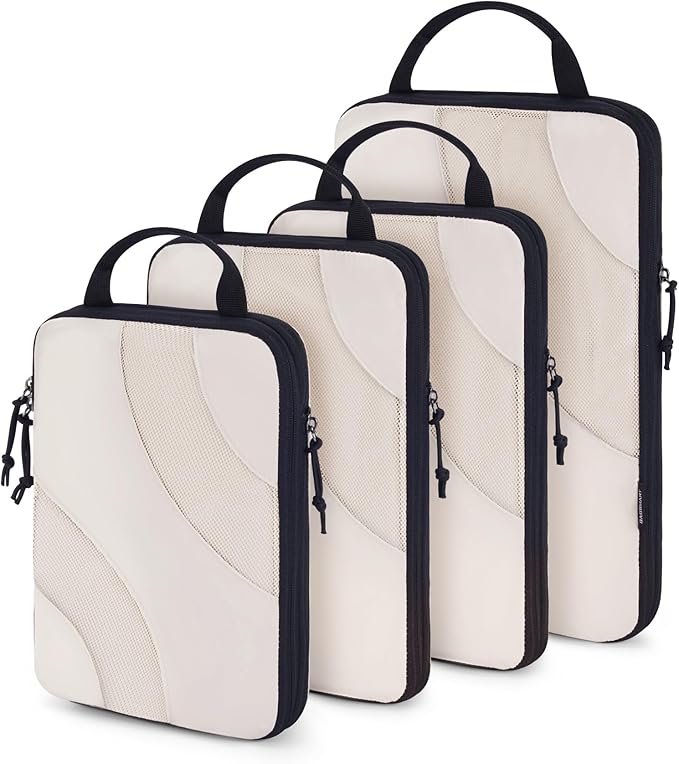 BAGSMART Compression Packing Cubes, 6 Set/4 Set/2 Set Travel Packing Cubes for Carry on Suitcases, Compression Suitcase Organ