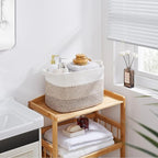 OIASKET Storage Baskets for Organizing, Woven Baskets for Shelves, Rectangle Decorative Organizer for Storage Clothes, Toy, B