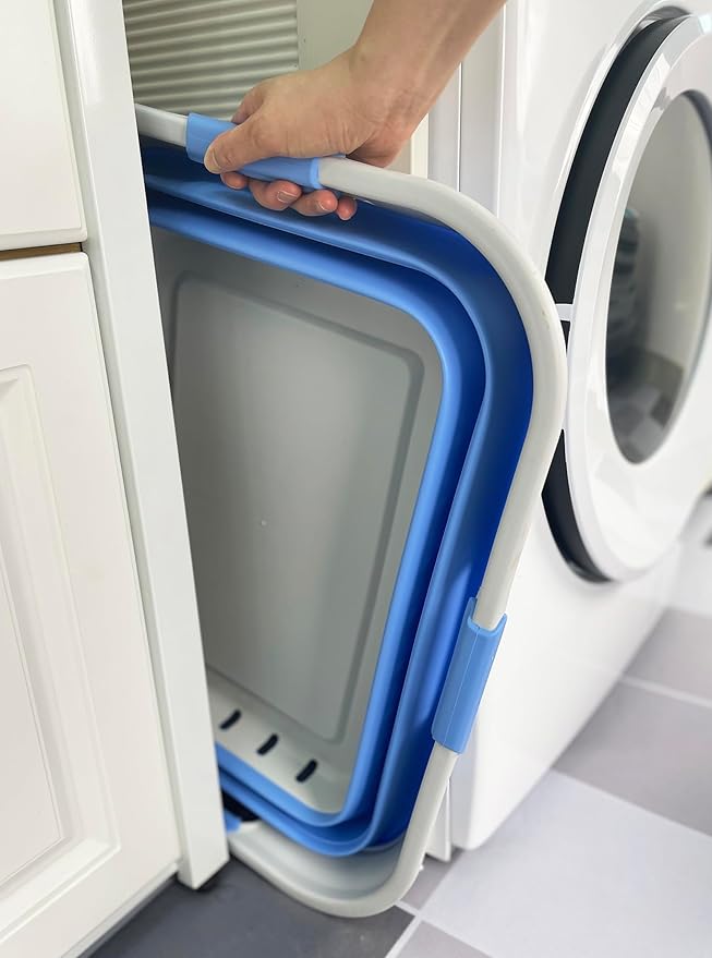 SAMMART 42L (11 gallon) Collapsible Plastic Laundry Basket - Foldable Pop Up Storage Container/Organizer - Space Saving Hampe