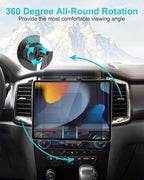 Car Tablet Holder CD Slot, Adjustable Arm CD Player Tablet Mount, 360° Rotation Vehicle CD Insert Clamp for iPad Pro 13 12.9 Mini Air, Galaxy Tab/Z Fold/Z Flip, iPhone, More 4-13" Devices