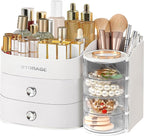 Makeup Organizer Countertop with Drawers, Make up Organizers for Vanity, Skincare Jewelry Earring Organizers, Cosmetic Displa