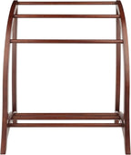 Winsome Wood Quilt Rack With 3 Rungs, Antique Walnut (94036)