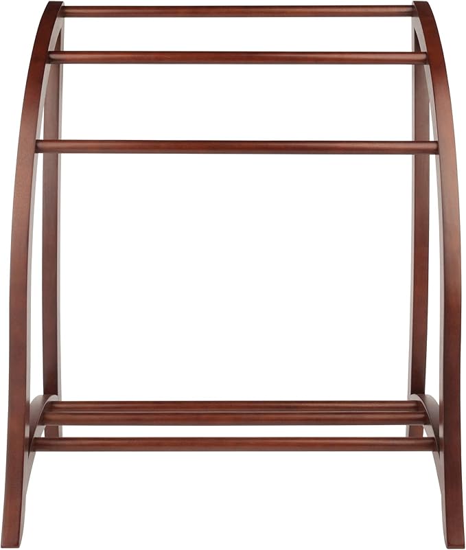 Winsome Wood Quilt Rack With 3 Rungs, Antique Walnut (94036)
