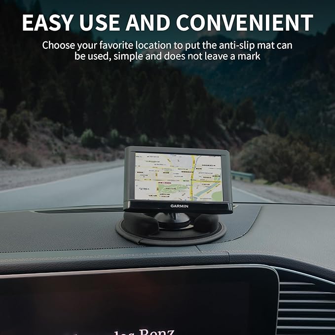 Portable Weighted Dash Mount Holder for Tomtom Garmin GPS Devices, Black Bean Bag Anti-Slip Dashboard Mount for Car