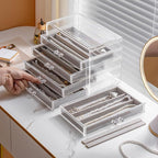 YUFONG Necklace Holder Organizer, Dustproof Necklace Box Velvet Necklace Organizer Box with Lid Clear Acrylic Dustproof Stack