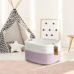 COMFY-HOMI Cotton Rope Woven Medium Basket with Handles for shelf，Cloth Storage Basket for Organizing-13.5X11X9.5 Storage Bin