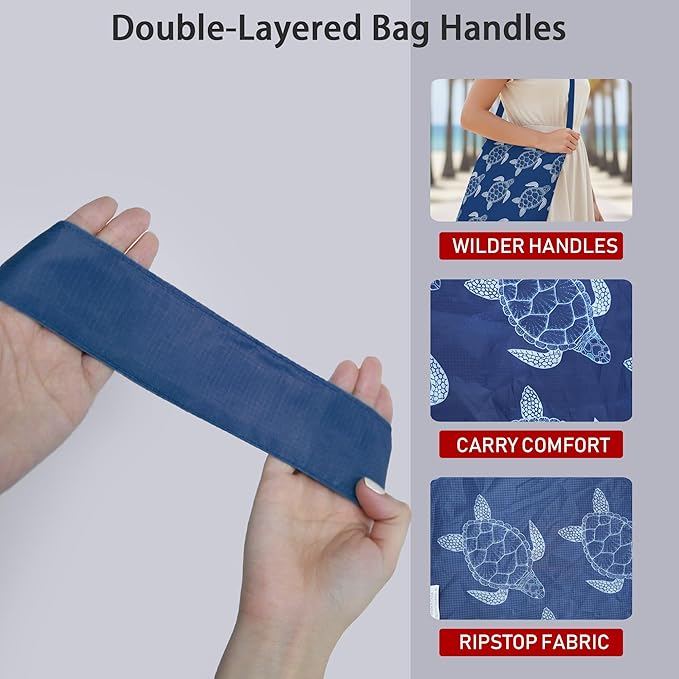 BeeGreen Reusable Grocery Shopping Bag -Travel Tote Bag - Foldable Compact Sturdy Bags