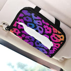 Car Tissue Holder Car Visor Organizer Tissue Box Holder for Car Sun Visor Organizer with Car Vehicle Accessories Essentials Interior for Women Men Gradient Vibrant Cute Leopard