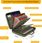 Fireproof Document Organizer Bag, 5200℉ File Organizer Safe Box, Hard Shell Document Bag with 13 Pocket Accordion File Folder