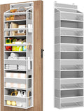 Mefirt Over The Door Organizer, 6 Shelf Door Hanging Organizers with 6 Large Capacity Pockets, Behind Door Storage Hanging Sh