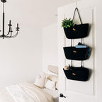 OrganiHaus Black Hanging Wall Baskets for Storage | Hanging Baskets for Bathroom Organizing | Behind Door Storage | Over the 