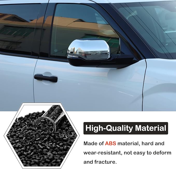 Car Door Rear View Mirror Cap Trim Cover Compatible with Toyota Tundra/Sequoia 2022-2025 Outside Side Rearview Mirror Protector Decoration ABS Accessories, Only Fit With Turn Signal Lights Version