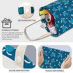 Cute Car Trash Can, Hanging Canvas Car Back Seat Organizer and Storage Bag, Funny Car Trash Bag For Travelling, Outdoor Cute Blue Sea Turtle