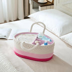 luxury little Diaper Caddy Organizer, Large Cotton Rope Nursery Baby Basket, Changing Table Organizer for Baby Diaper Storage