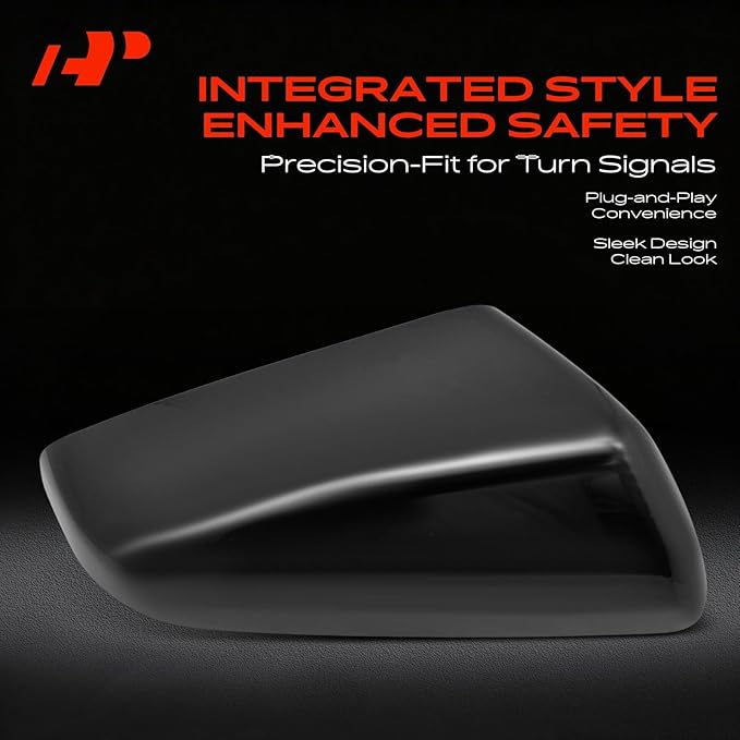 A-Premium 2 PCS Driver and Passenger Side Rearview Mirror Covers Caps - Compatible with Chevy Chevrolet Equinox & GMC Terrain, 2018 2019 2020 2021 2022 2023 2024 - Smooth Black