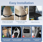 Back Seat Car Organizer with Tablet Holder-2 Pack,6 Storage Pockets Car Storage Organizer with Foldable Food Tray Seat Back Protectors Kids Kick Mats for Travel
