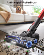 Cordless Vacuum Cleaner, 650W/55KPa 70Mins Vacuum Cleaners for Home, Self-Standing Stick Vacuum with Anti-Tangle Brush & OLED