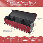 Car Trunk Organizer for Honda CR-V 2017-2022, Collapsible Sturdy Trunk Storage Container with Lid and Handle Large Leather Car
