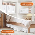 StorageTastic 2 Pack Bed Sheet Closet Organizers and Storage,Sturdy Foldable Storage Containers with Window and Label,Storage