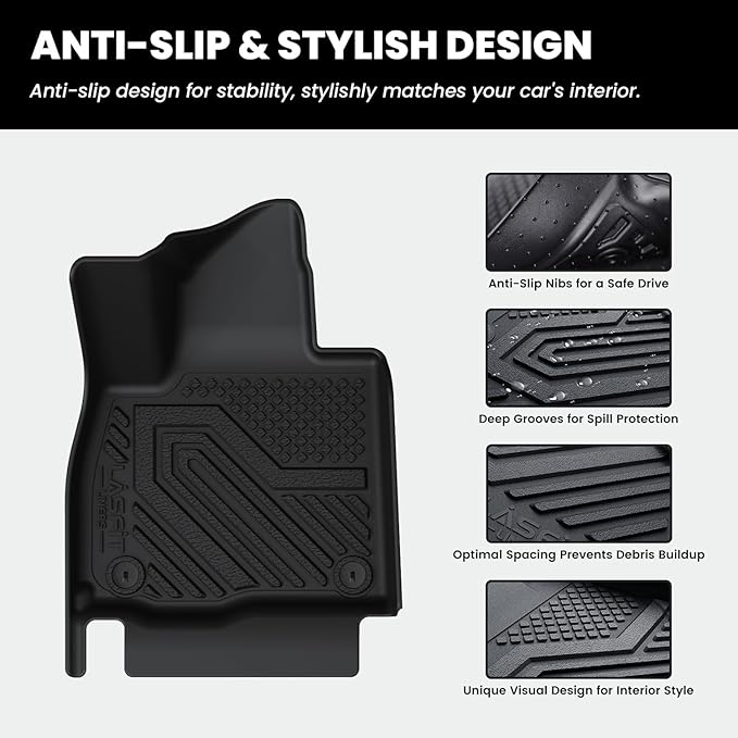 LASFIT Floor Mats & Backrest Mats & Cargo Mat for Hyundai Palisade 7/8 Seats 2026 (Only Fit Gas), All Weather TPE Custom Fit Car Mats Floor Liners for Palisade, Full Set Mats Accessoires, Black