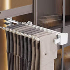Pull-Out Closet Valet Rod, Bearing 40kg Retractable Clothes Coat Hanger, Aluminum Alloy Adjustable Closet Rod, Damping Buffer