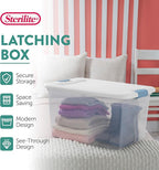 Sterilite 4-Pack 64 Quart Latching Box, Clear Plastic Storage Organizer Bins with White Lids - Large Stackable Containers for