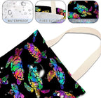 IRADA Car Trash Bag Hanging No Snap Small Garbage Bag for Car Back Seat - Cute Printed One-handed Strap Trash Bags - Rainbow Turtle
