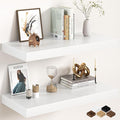 30Inch White Floating Shelves for Wall, 12 Inch Deep Shelves for Bedroom, Kitchen, Bathroom Wall Mounted, Rustic Wood Floatin