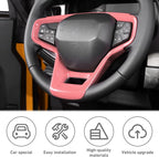 for Ford Bronco 2021 2022 + Interior Steering Wheel Panel Cover for Ford Bronco 2021-2024+ (ABS,1PC,Pink)