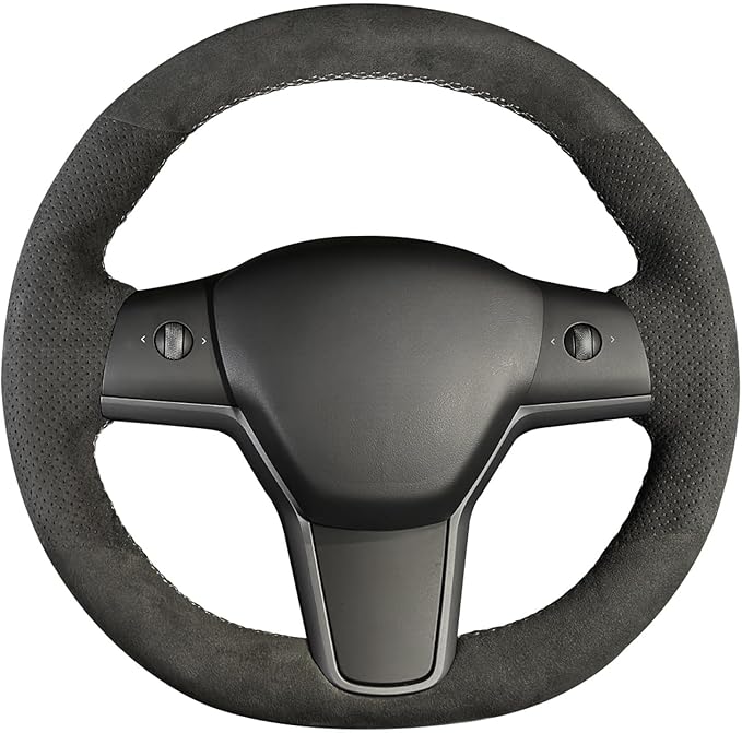 MEWANT Tesla Steering Wheel Cover - Hand Stitched for Model 3 (2017-2023) & Model Y (2020-2023) Accessories
