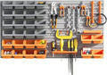 DURHAND Wall Mounted Storage Bins, 44PC Pegboard Tool Organizer Rack Kit Garage Plastic Shop Tool, Orange