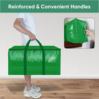 BALEINE 6-Pack Oversized Moving Bags with Reinforced Handles, Heavy-Duty Storage Tote for Clothes, Moving Supplies (Light Gre