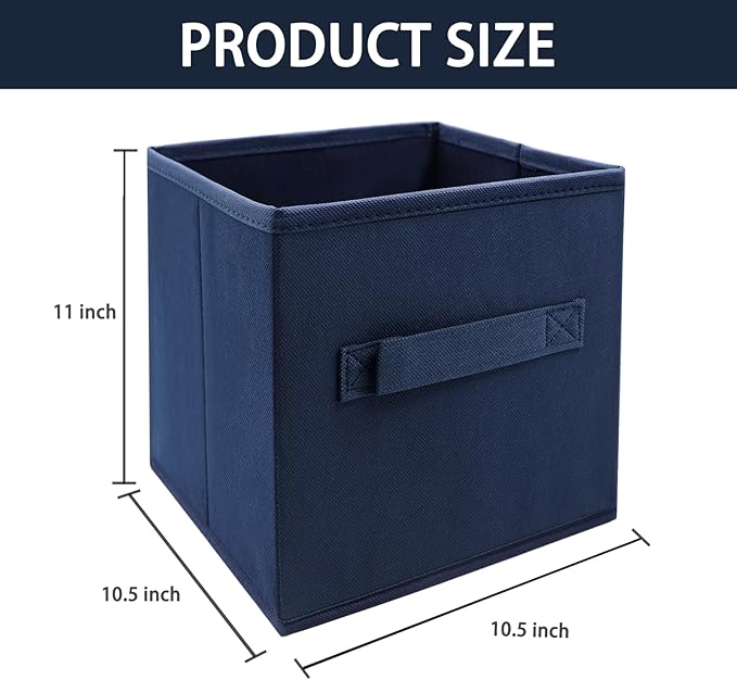 EBIGIC Storage bins collapsible storage bins,cube storage organizer （Pack of 3） 10.5 * 10.5 * 11inch，For home and office Coll