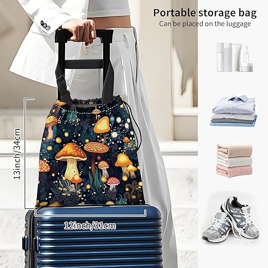 Car Trash Bag Large Hanging Can for Back of Seat, Cute Waterproof Car Garbage Bag for Vehicle, Travelling, Outdoor Cute Colorful Mushroom