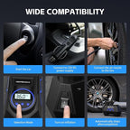 Tire Inflator Portable Air Compressor, Air Pump for Car Tires-9.84 Ft Cord,12V DC-Powered Auto Pump with Digital Pressure Gauge,Emergency LED Light, Car Accessories for Motorcycle Bicycle Ball Balloon