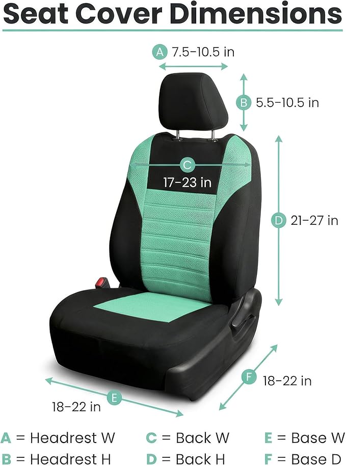 FH Group Automotive Car Seat Covers Front Set Premium 3D Air Mesh Front Seat Covers, Airbag Compatible Universal Fit Interior