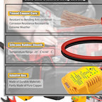 TPDL Heavy Duty Battery Jumper Cable Clamps for DeWalt 20v Battery, Convert to Jumper Starter Automotive Booster with 11AWG Cables,Parrot Clips, Power for Quick Charging Connector