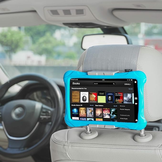 TFY Car Mount Holder, Car Headrest Mount Holder for Phones and Tablets, Compatible with 5 to 10.5 Inch Screens Devices (Gray)