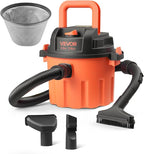 VEVOR Dry Vacuum Cleaner, 2.6 Gallon 2.5 Peak HP Portable Shop Vac with 800W Input Power, Various Nozzles, 1.25in Diameter x 