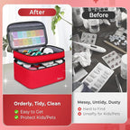 Mancro Dual Layers Medicine Organizer Bag, Pill Bottle Organizer Storage with Lockable Zipper, Medication Travel Bag for Pill