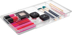 iDesign Clarity Expandable Drawer Organizer for Vanity, 18.5 Inches Wide, Clear