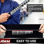 AMM 18-Piece Socket Organizer, 1/2 inch, 3/8 inch and 1/4 inch Drive ABS Tools-Socket Holder,Heavy Duty Socket Racks, Premium