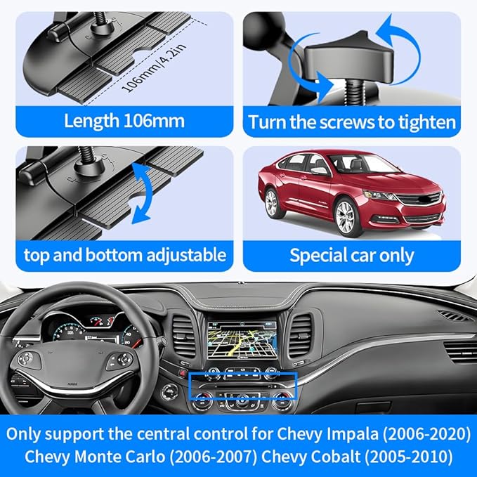 Car Phone Mount Holder For Chevrolet Chevy Impala 2006-2020，Cobalt 2005-2010，Monte Carlo 2006-2007 Auto Accessories Navigation Bracket Interior CD Slot Mount Decoration dashboard Mobile Cell case