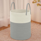 JMvicyroam Large Woven Laundry Basket Hamper,100L Cotton Rope Storage Bin for Blankets,Toys and Clothes,Decorative Tall Nurse