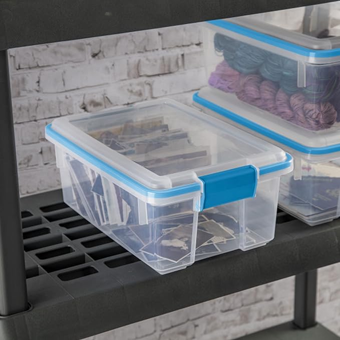 Sterilite 24-Pack Gasket Box, Weather-Resistant Storage Bins with Latching Lids, 12 Quart - Heavy-Duty Organizing Containers 