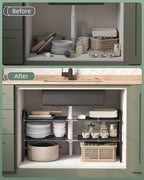 NETEL Under Sink Organizers and Storage, 2 Tier Expandable Under Cabinet Organizer Shelf with 8 Removable Panels,Expandable S