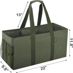 Finnhomy 42L Extra Large Utility Tote Bag, Oxford Fabric Reusable Folding Grocery Bags with Handles and Pockets, 2 Pack