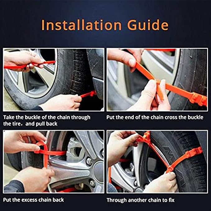 2024 Reusable Anti Snow Chains - 【New Version】10 PCS Portable Snow Tire Chain for Pickup Trucks & SUV - Emergency Snow Plasti