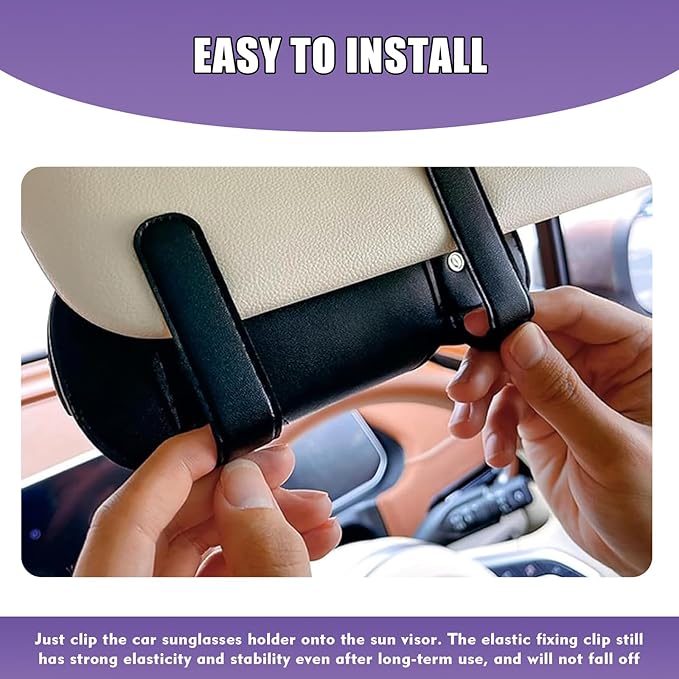 Bling Car Sunglass Holder, Rhinestone Bow Visor Storage Case for Sunglass Receipt Ornament, Soft Lining Anti-scratch Holder Clip, Interior Organizer Accessory for Cars (White)